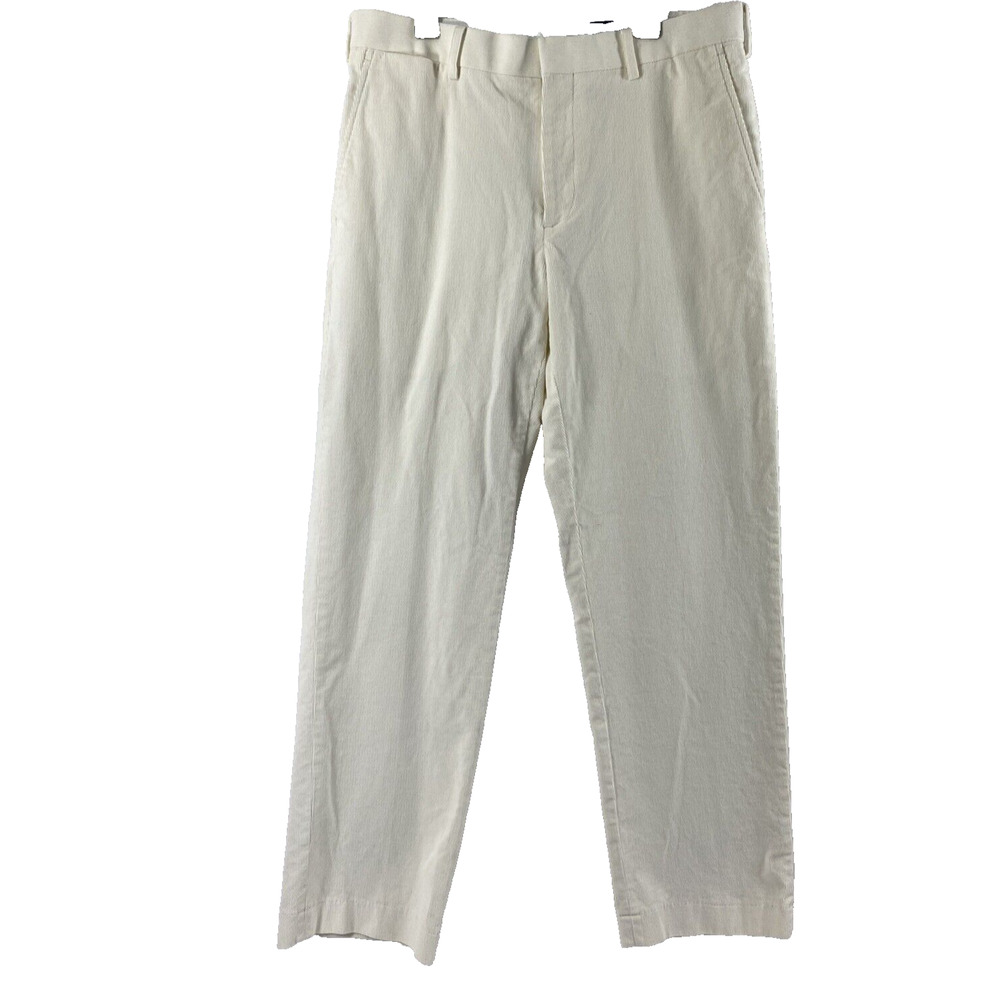 Lands End Corduroy Pants Womens Size 31 Ivory White Traditional Fit Slacks‎